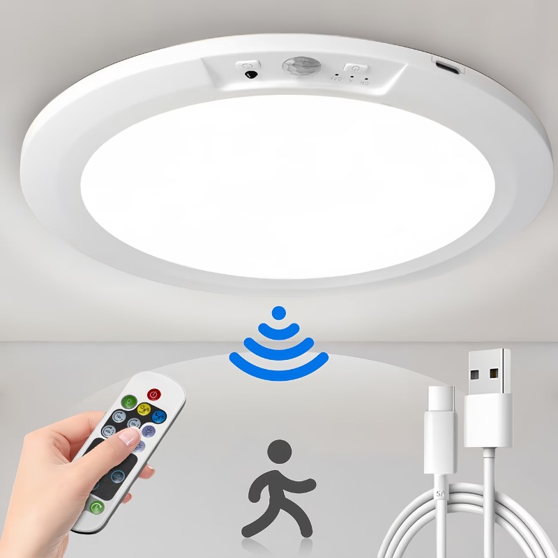 Motion Sensor Light - Motion Sensor Rechargeable LED Ceiling Light