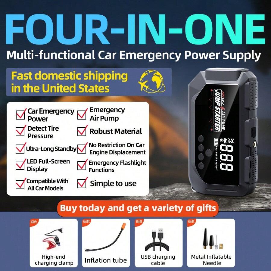 Smart Home - Four-In-One 12V 8000A Smart Car Jump