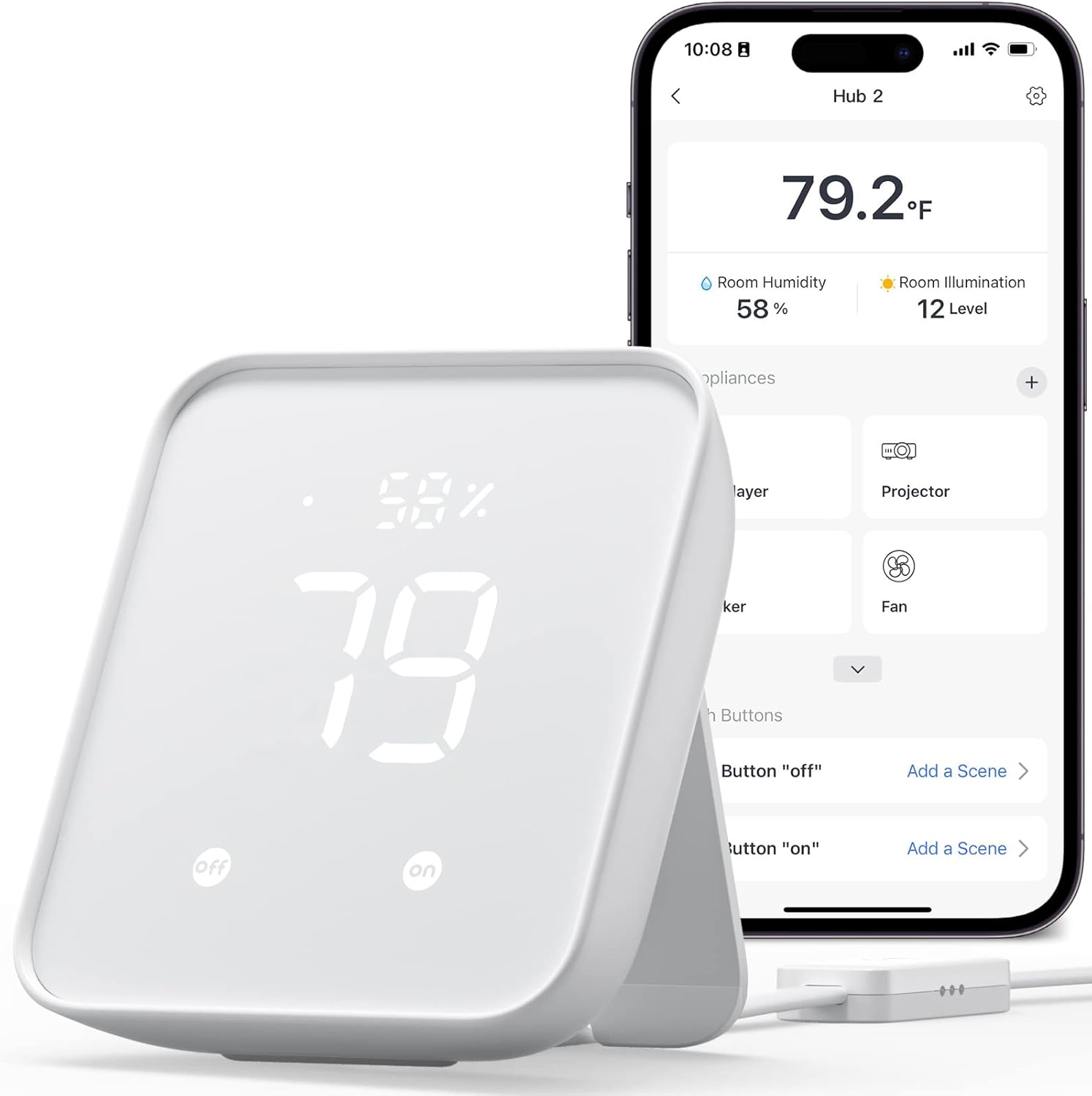 Smart Home Wifi Hub - WiFi Thermometer Hygrometer, IR Remote Control