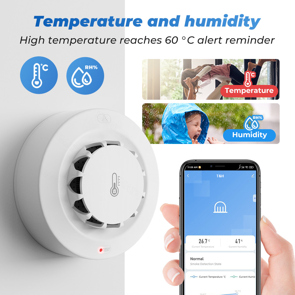 Tuya WiFi Temperature and Humi - Smart Smoke Detector のレビューと価格