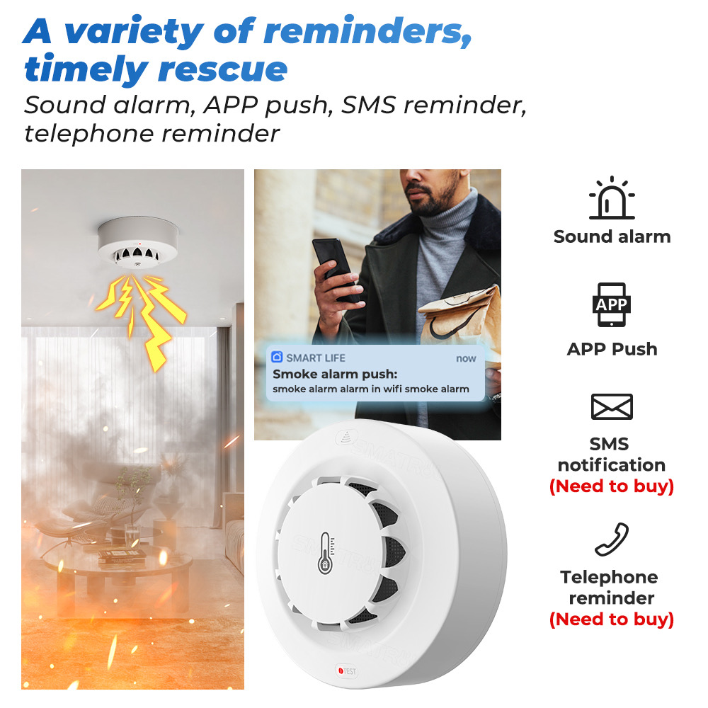 Tuya WiFi Temperature and Humi - Smart Smoke Detector のレビューと価格