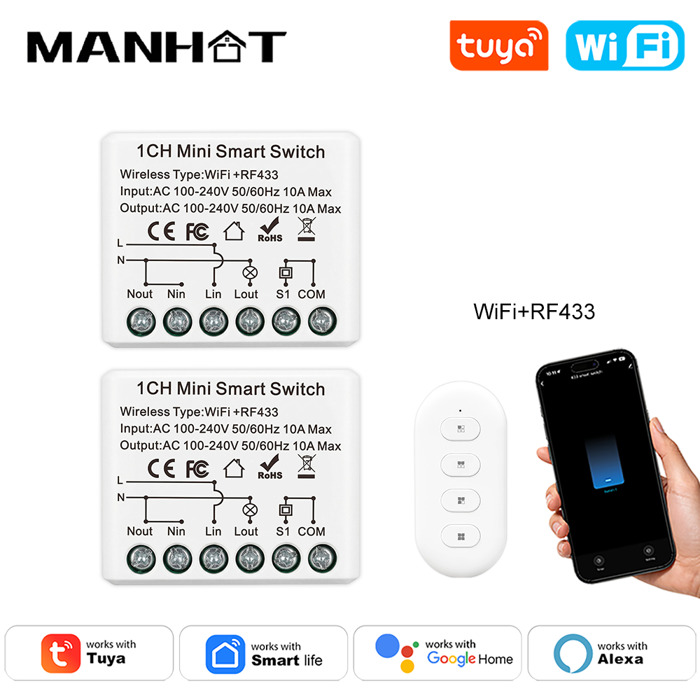 Manhot WIFI 10A Smart Light Sw - Smart Home Automation のレビューと価格