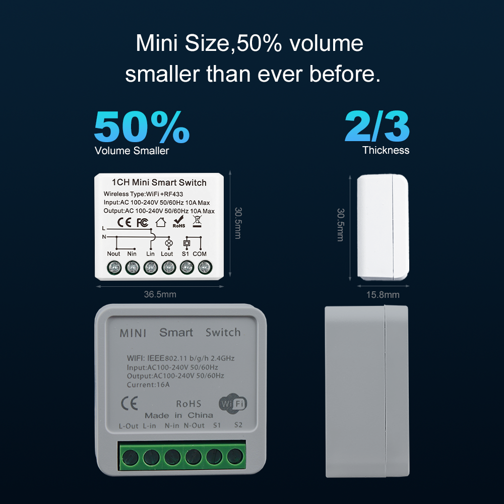 Manhot WIFI 10A Smart Light Sw - Smart Home Automation のレビューと価格