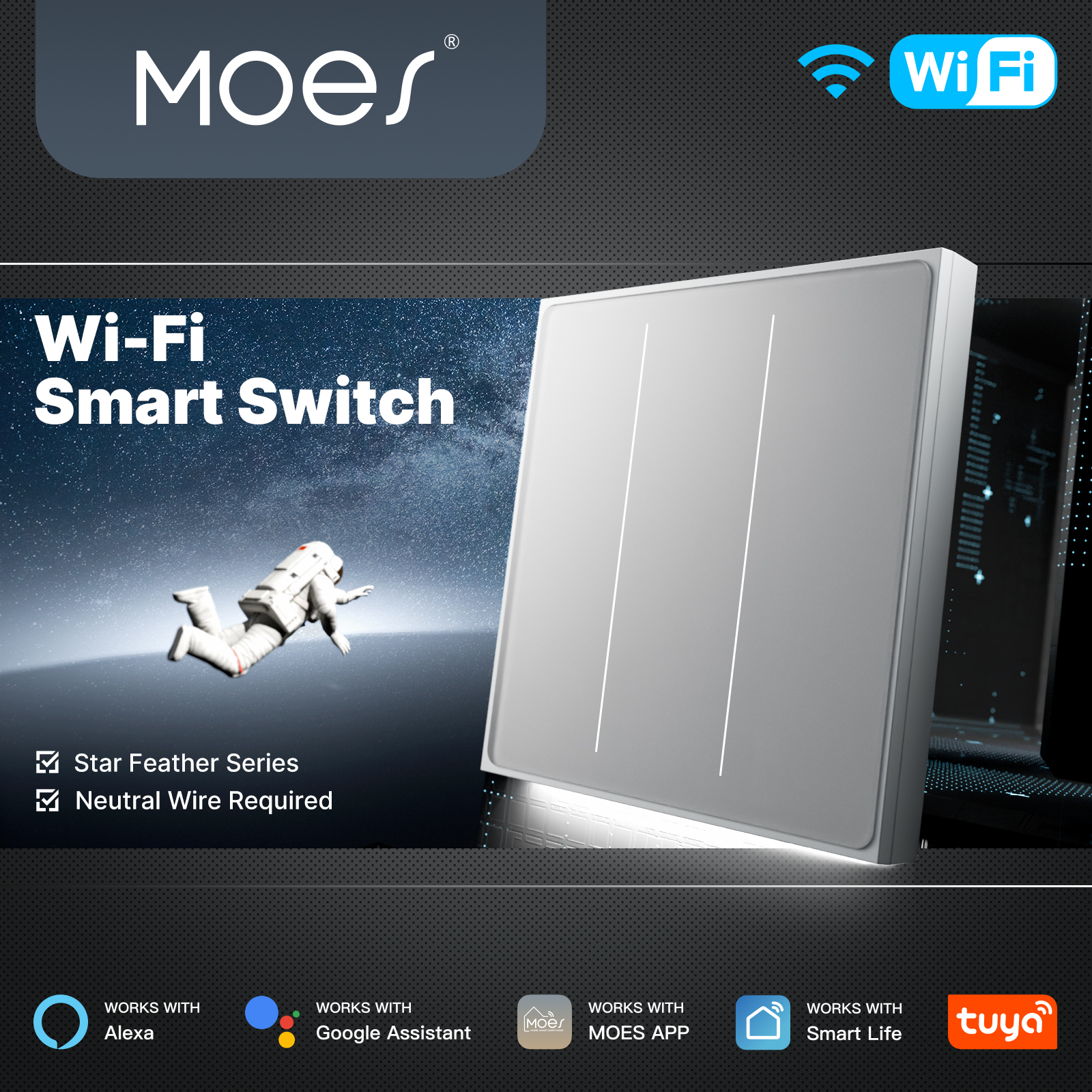 MOES Tuya WiFi Smart Star Feat - Tuya Smart Switch のレビューと価格