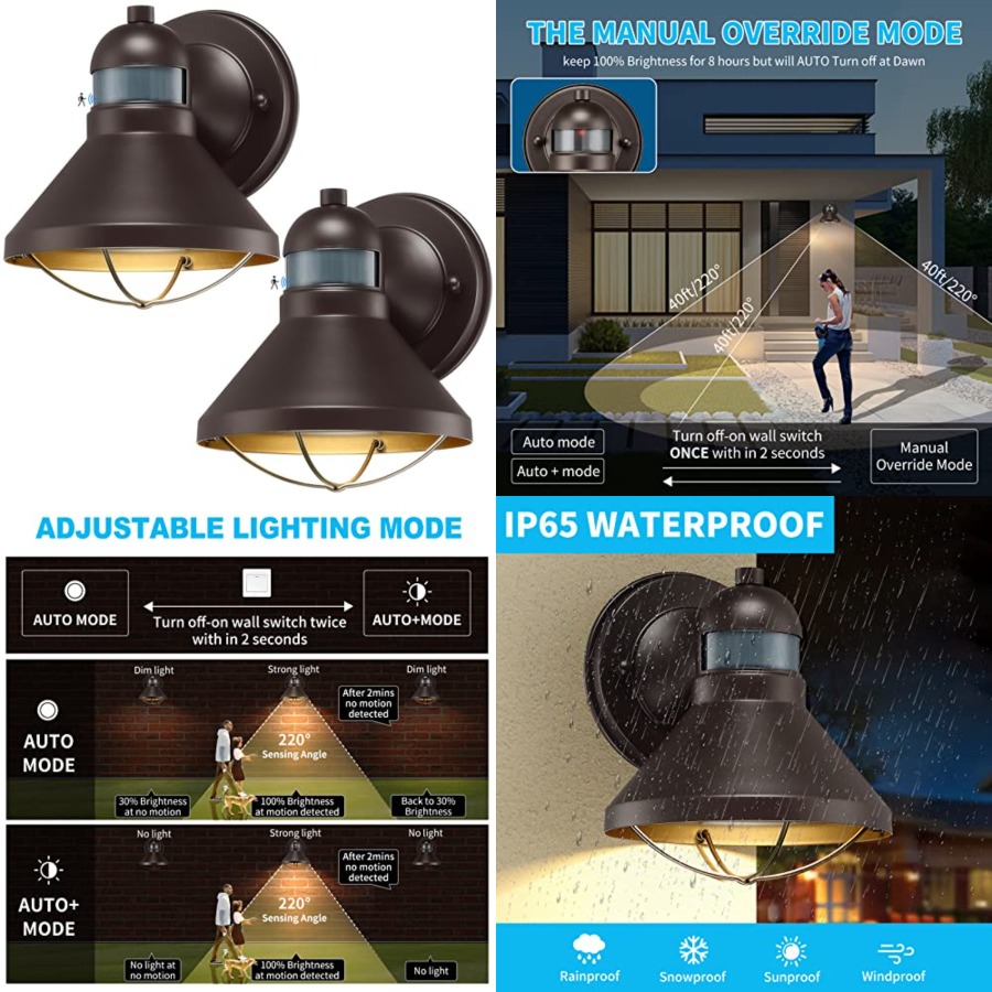 2 Pack Motion Sensor Outdoor L - Motion Sensor Light のレビューと価格