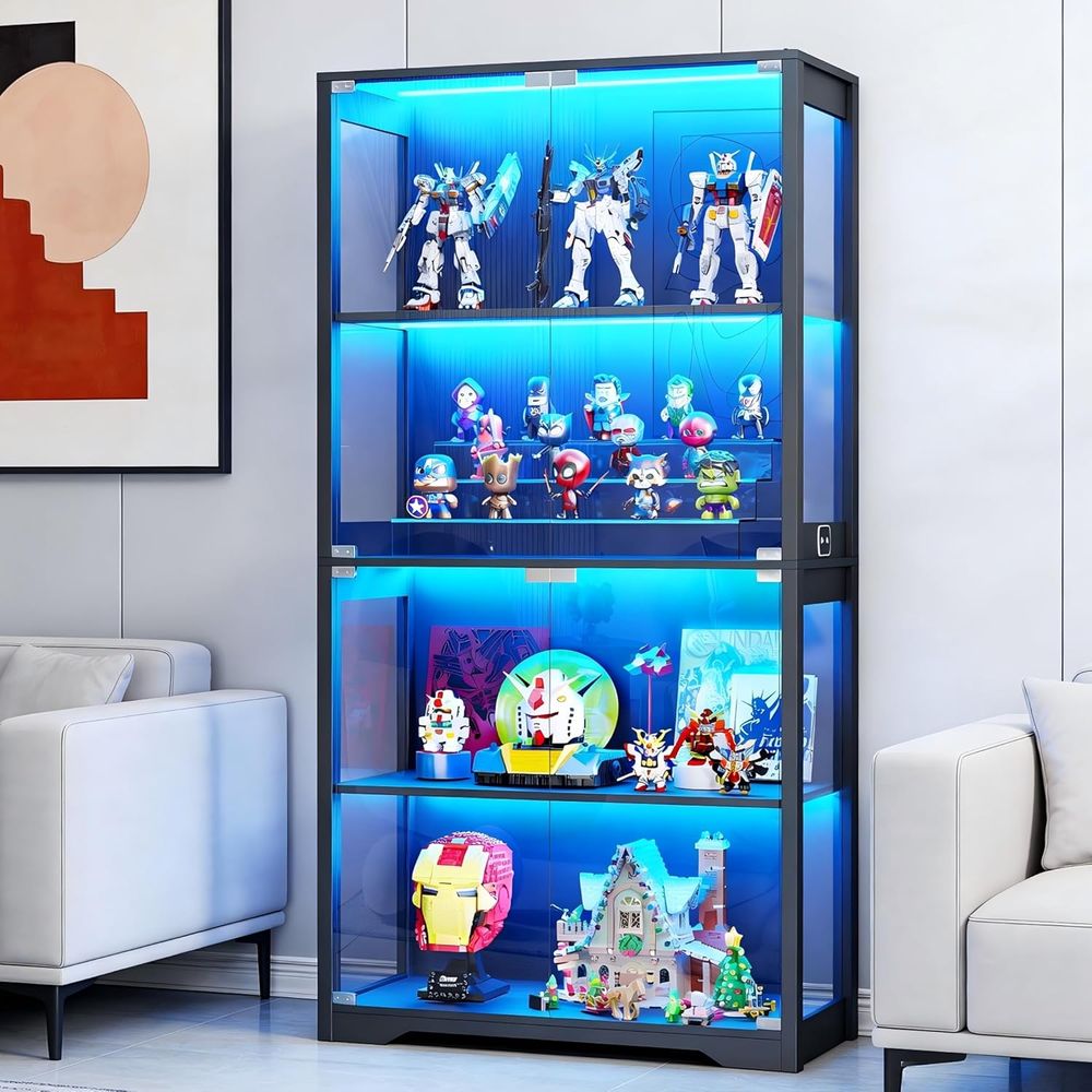 Glass-Door Display Cabinet wit - Motion Sensor Light のレビューと価格
