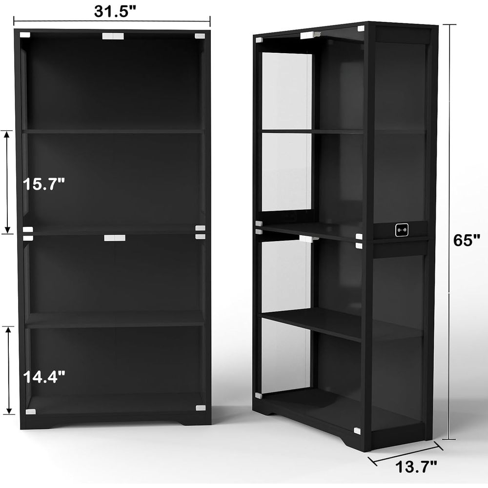 Glass-Door Display Cabinet wit - Motion Sensor Light のレビューと価格