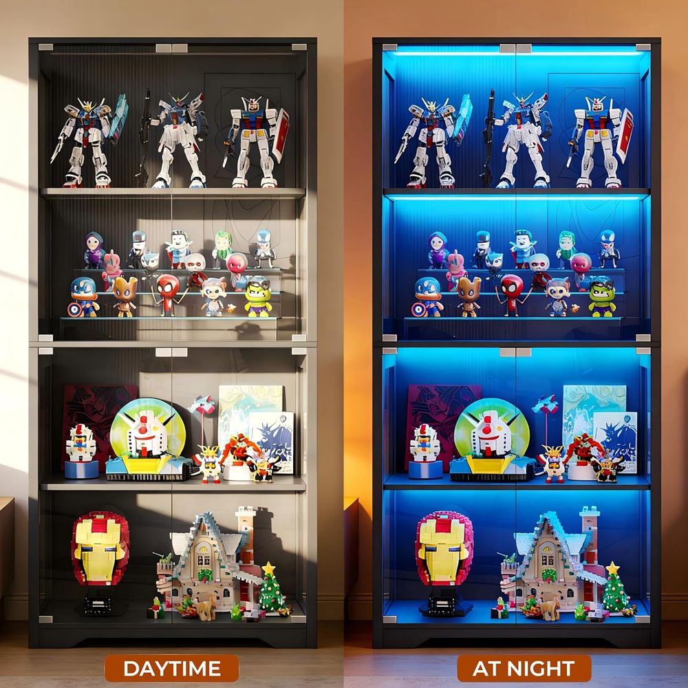 Glass-Door Display Cabinet wit - Motion Sensor Light のレビューと価格