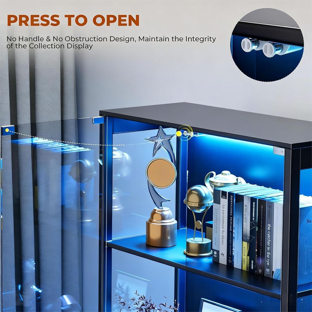 Glass-Door Display Cabinet wit - Motion Sensor Light のレビューと価格