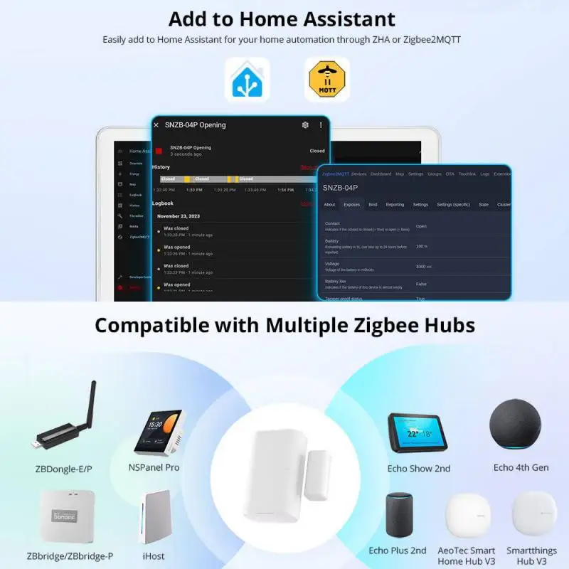 SONOFF SNZB-04P Zigbee Door Se - Smart Home Bridge のレビューと価格