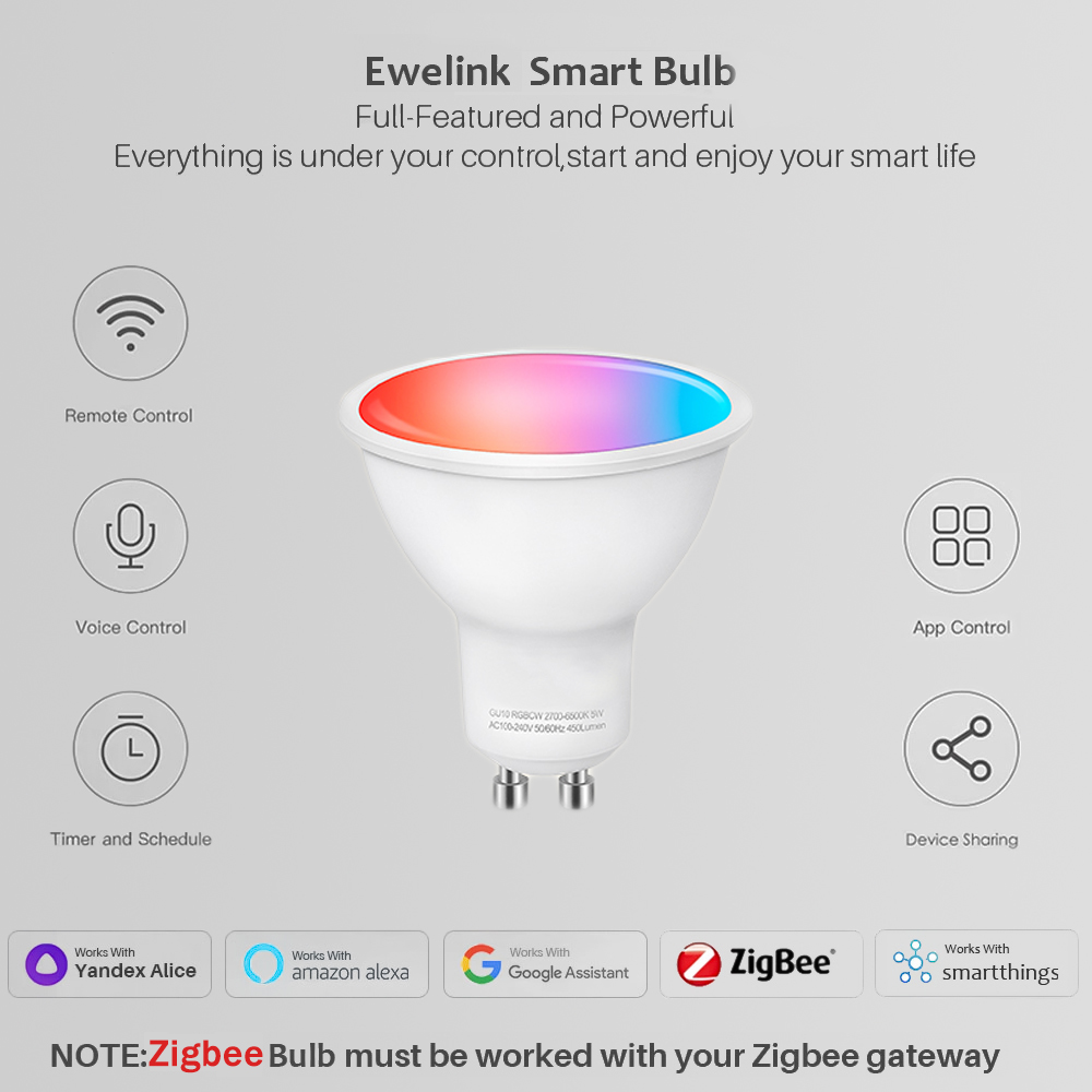 Ewelink GU10 Zigbee LED Bulbs  - Smart Home Bridge のレビューと価格