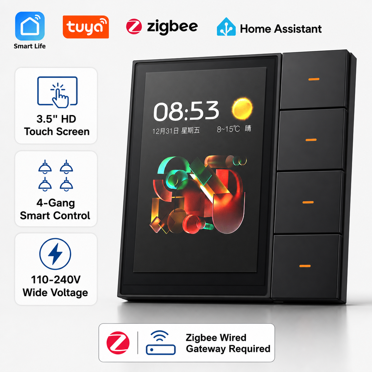 F3-pro Tuya Smart Panel ZigBee - Smart Home Automation のレビューと価格