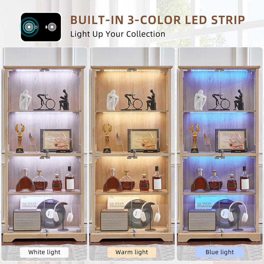 Dual Glass Door Display Cabine - Motion Sensor Light のレビューと価格
