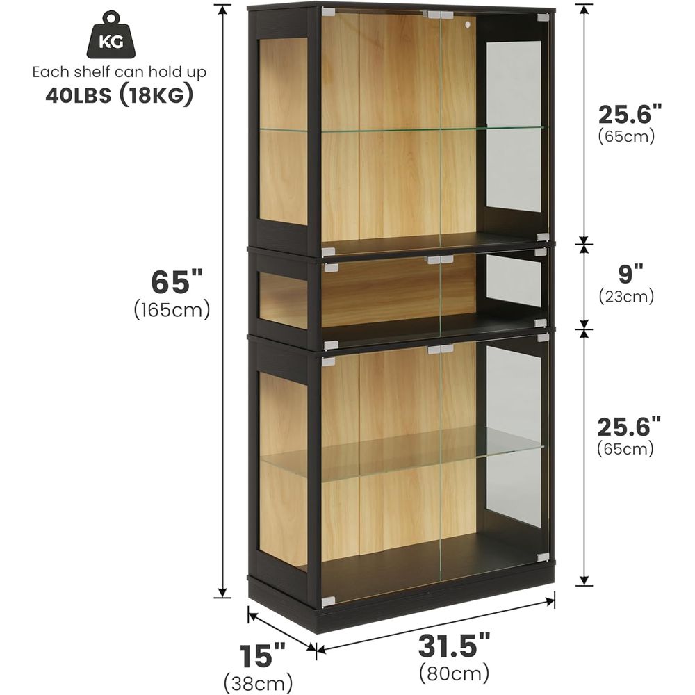 5-Shelf LED Lighted Glass Disp - Motion Sensor Light のレビューと価格