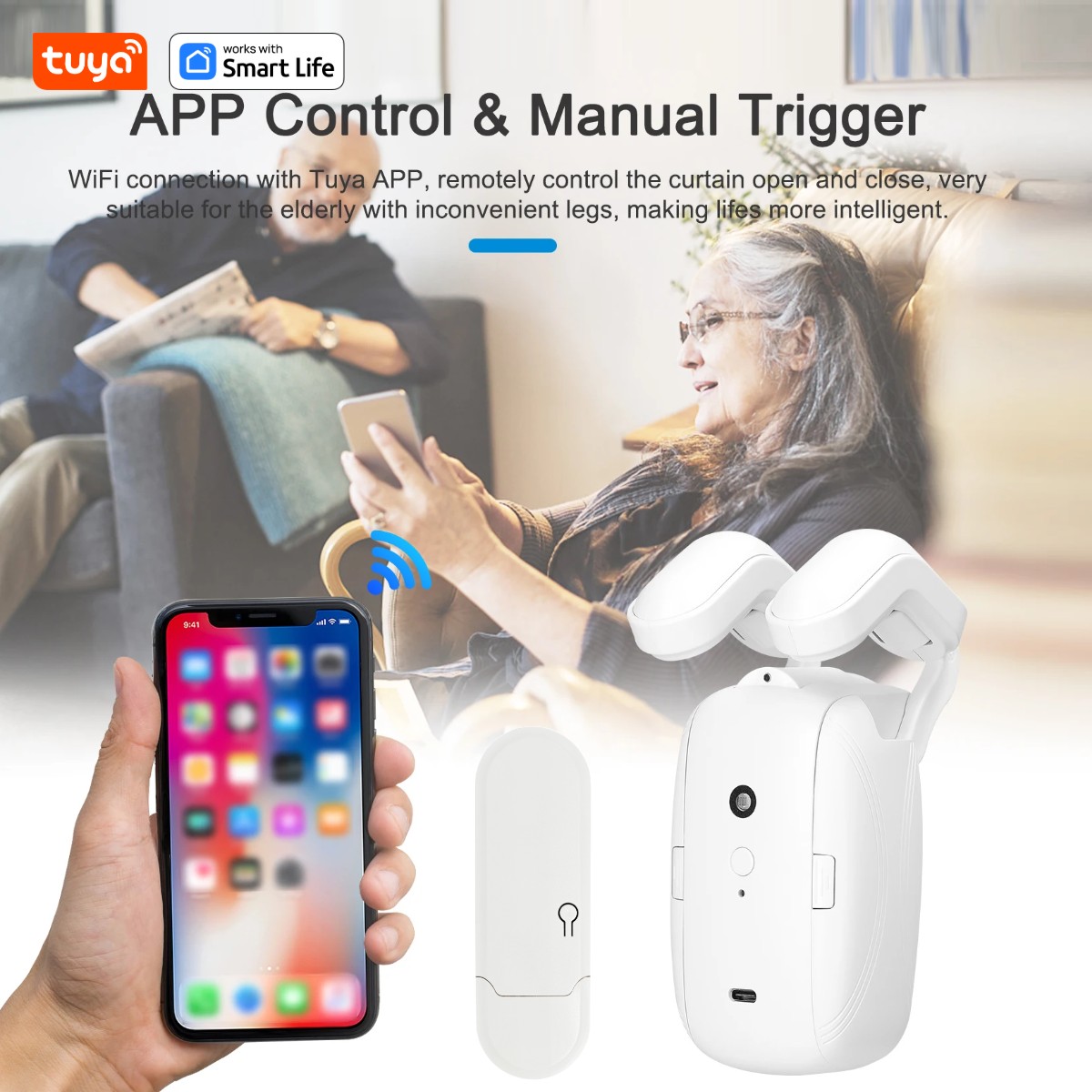 1/2PCS Tuya Smart WiFi Curtain - Smart Home Wifi Hub のレビューと価格