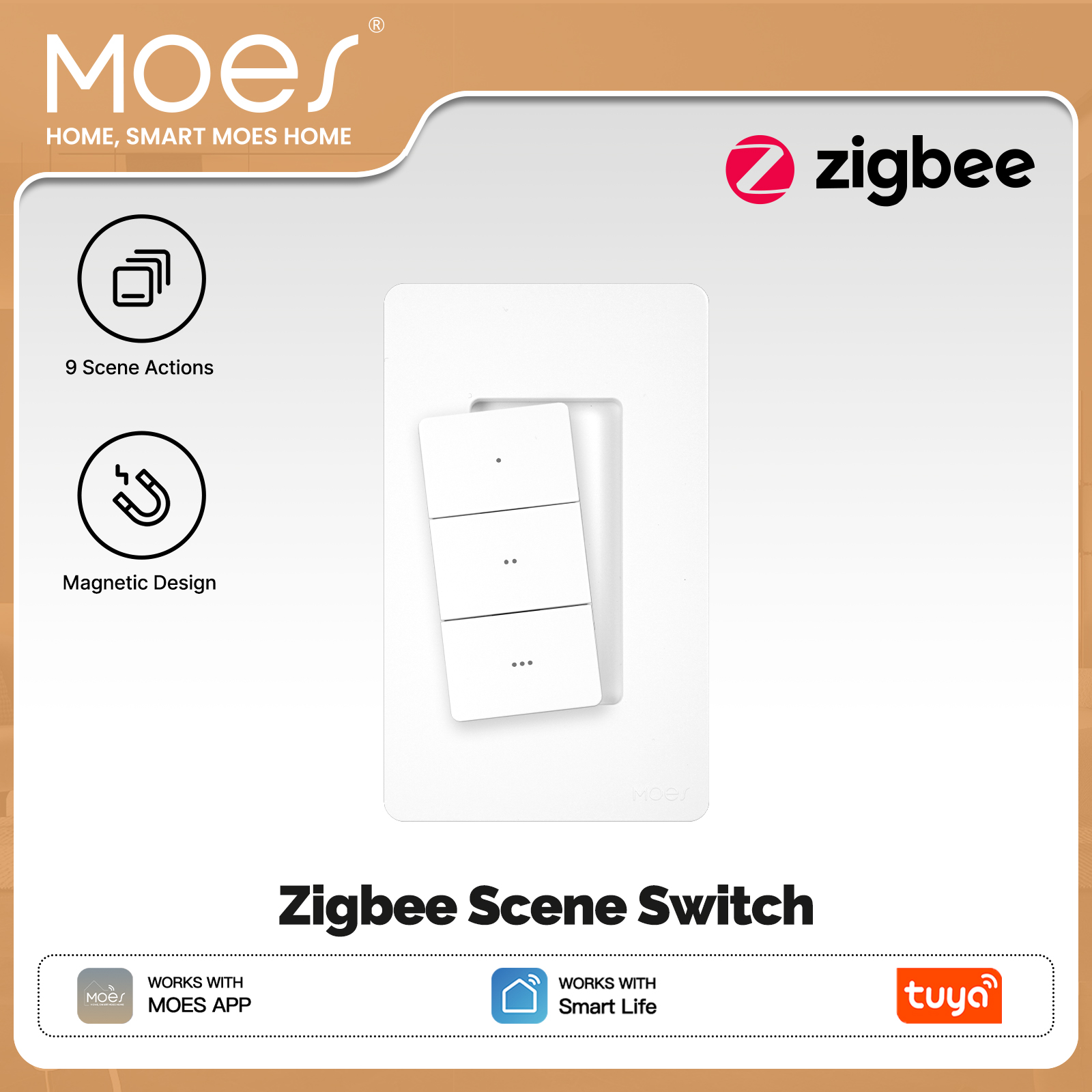 MOES Tuya Zigbee Smart Wireles - Tuya Smart Switch のレビューと価格