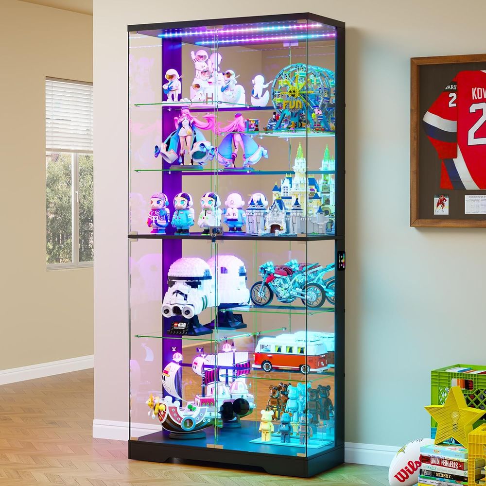 10-Tier Lockable Glass Display - Motion Sensor Light のレビューと価格
