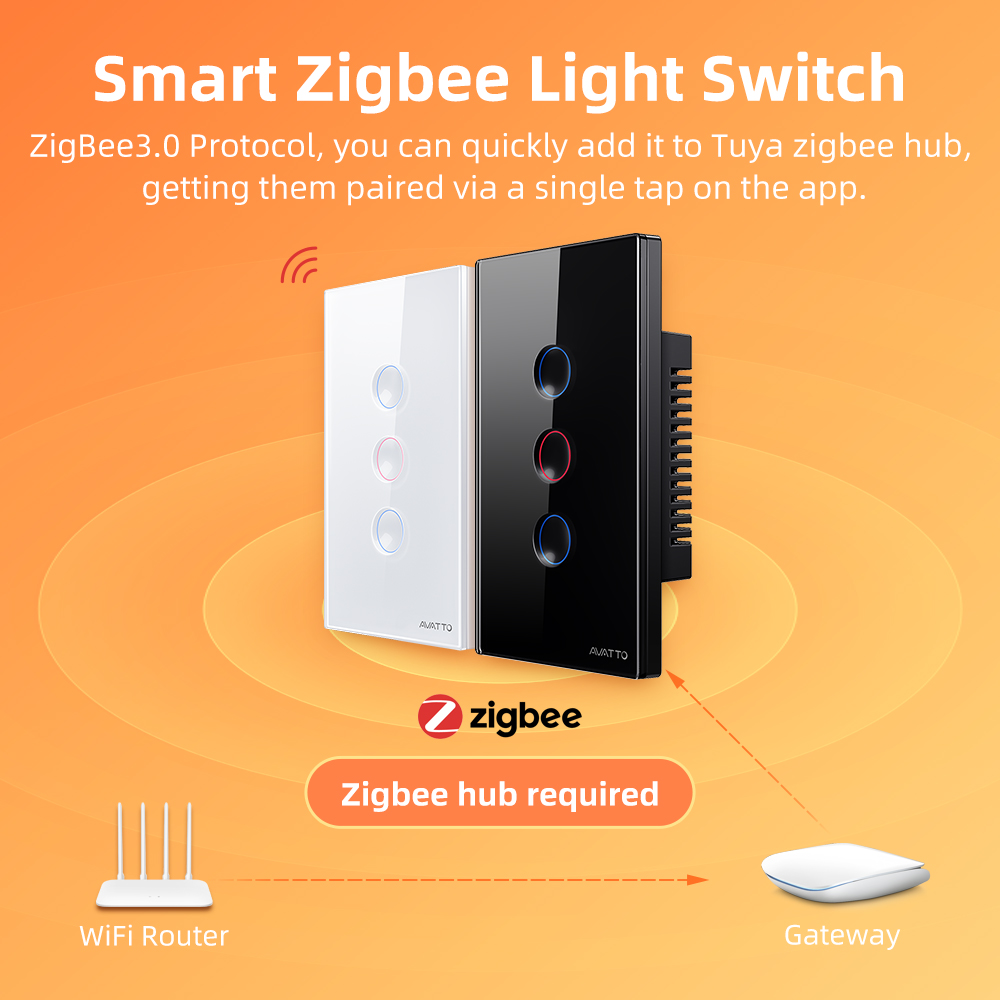 AVATTO 1/2/3/4 Gang ZigBee Sma - Tuya Smart Switch のレビューと価格