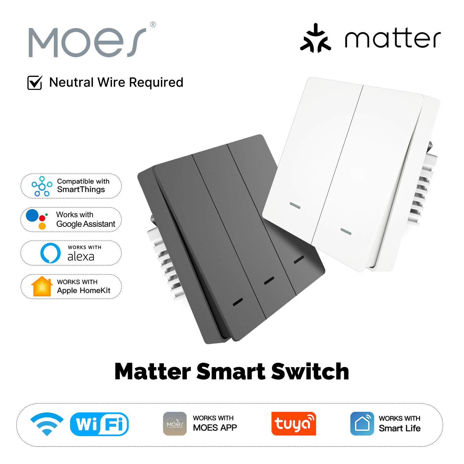 MOES Matter Tuya WiFi Smart Li - Tuya Smart Switch のレビューと価格