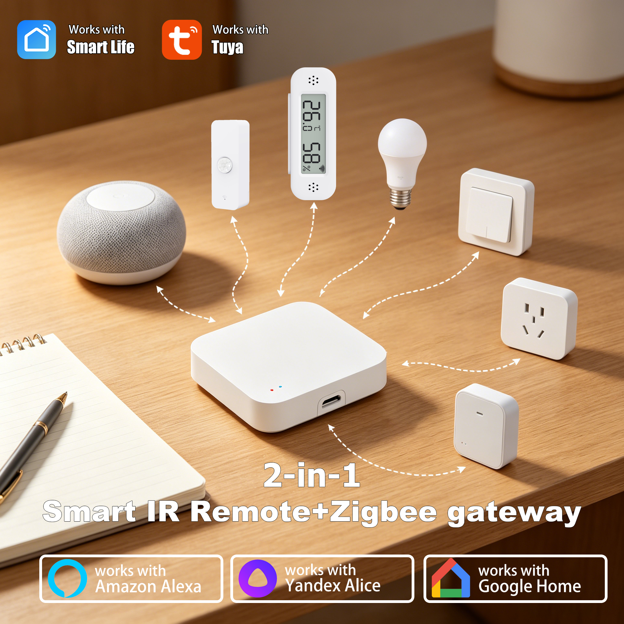 Tuya Zigbee 3.0 Gateway IR Rem - Smart Home Wifi Hub のレビューと価格
