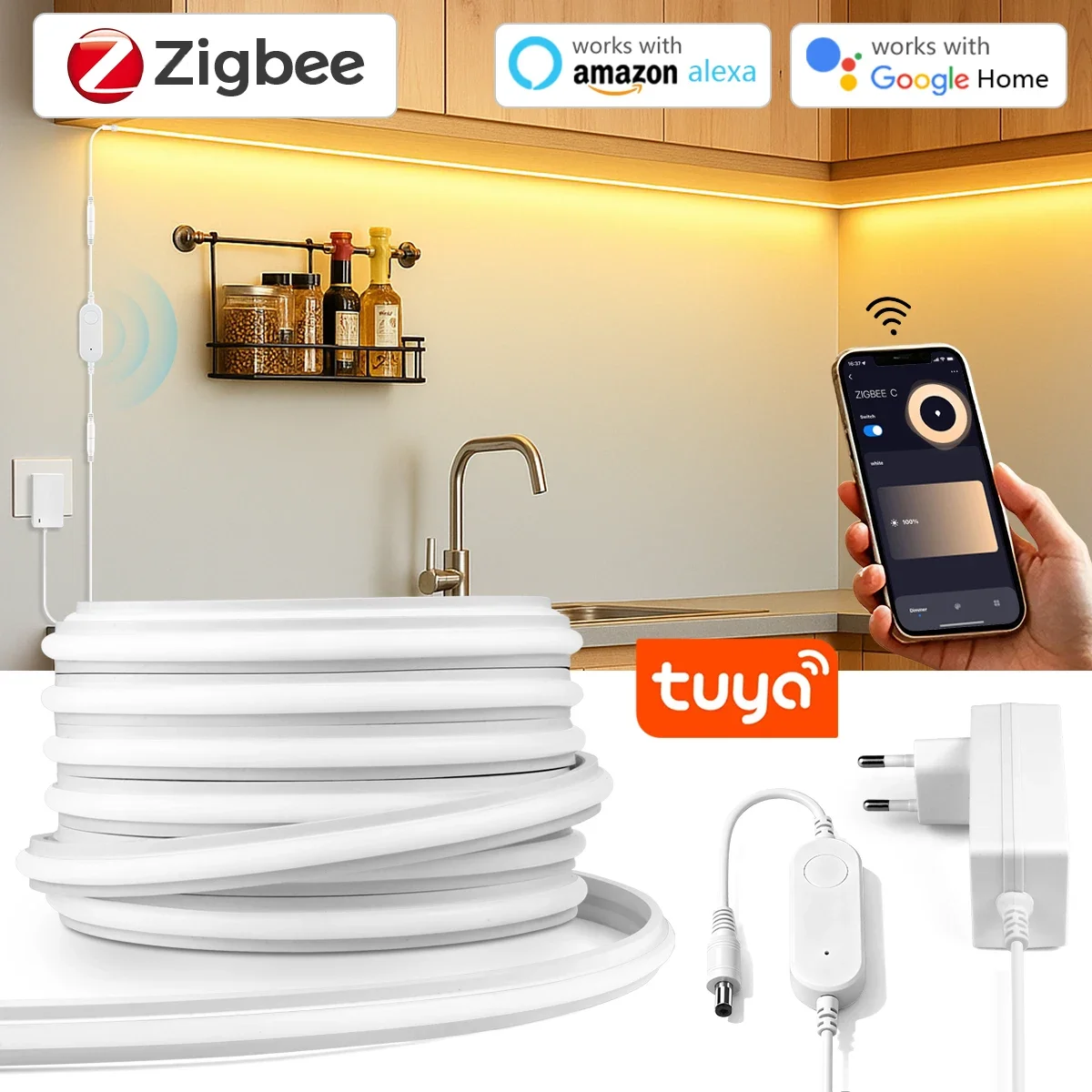 Zigbee 3.0 24V Neon LED Strip  - Smart Home Kitchen のレビューと価格
