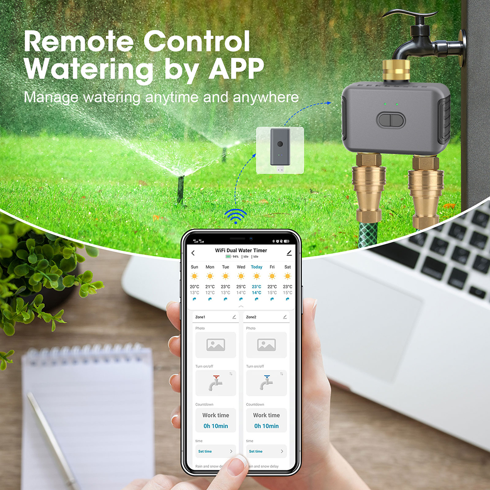 Tuya 2 Zone Watering Timer Gar - Smart Home Automation のレビューと価格